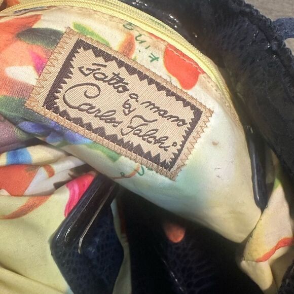 Carlos Falchi Tote - Python Microfiber (Navy Blue) - Picture 10 of 11